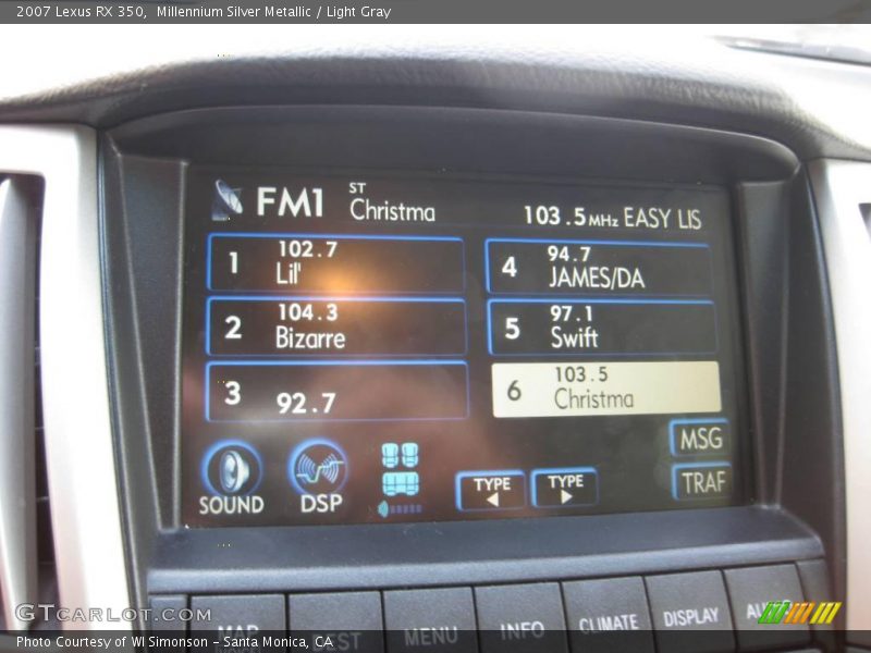 Millennium Silver Metallic / Light Gray 2007 Lexus RX 350
