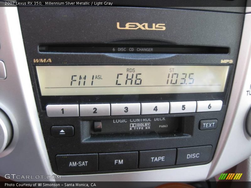 Millennium Silver Metallic / Light Gray 2007 Lexus RX 350