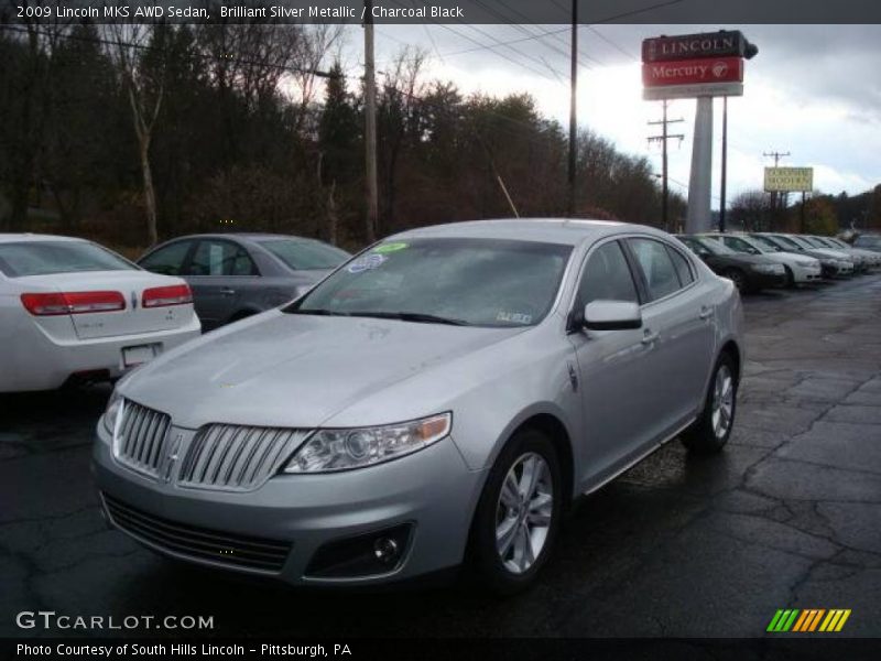 Brilliant Silver Metallic / Charcoal Black 2009 Lincoln MKS AWD Sedan