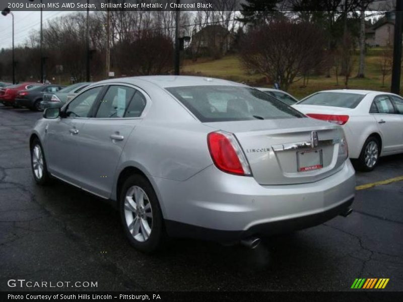 Brilliant Silver Metallic / Charcoal Black 2009 Lincoln MKS AWD Sedan