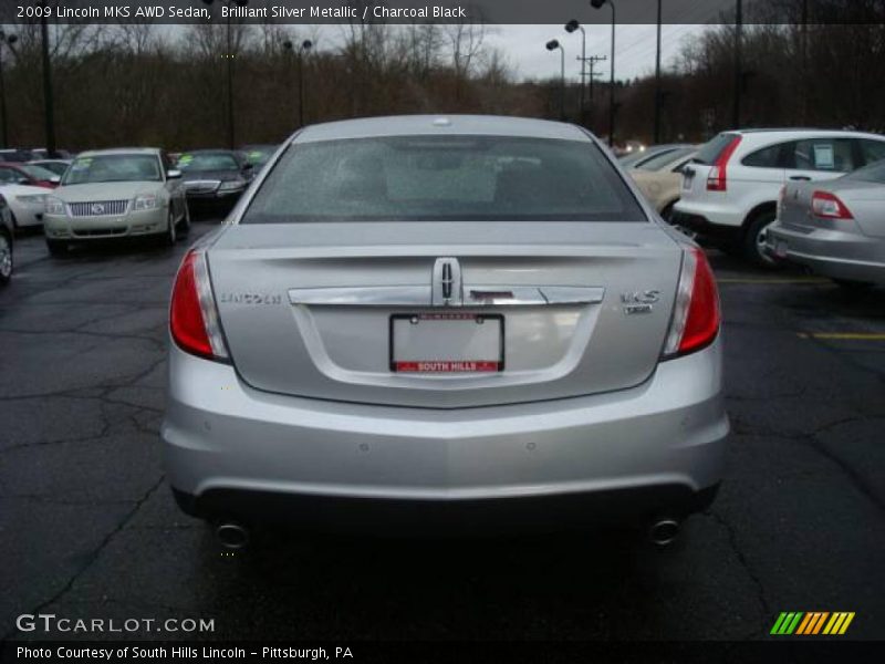 Brilliant Silver Metallic / Charcoal Black 2009 Lincoln MKS AWD Sedan