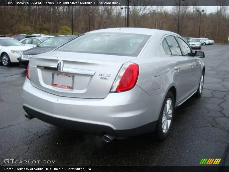Brilliant Silver Metallic / Charcoal Black 2009 Lincoln MKS AWD Sedan