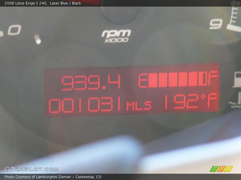 Laser Blue / Black 2008 Lotus Exige S 240