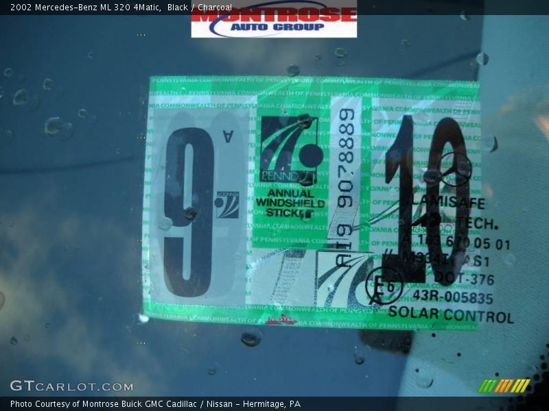 Black / Charcoal 2002 Mercedes-Benz ML 320 4Matic