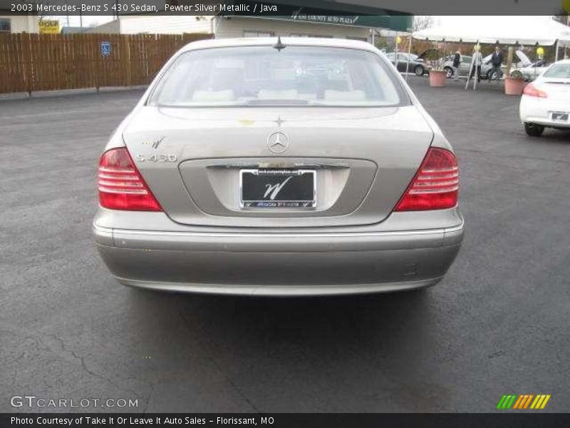 Pewter Silver Metallic / Java 2003 Mercedes-Benz S 430 Sedan