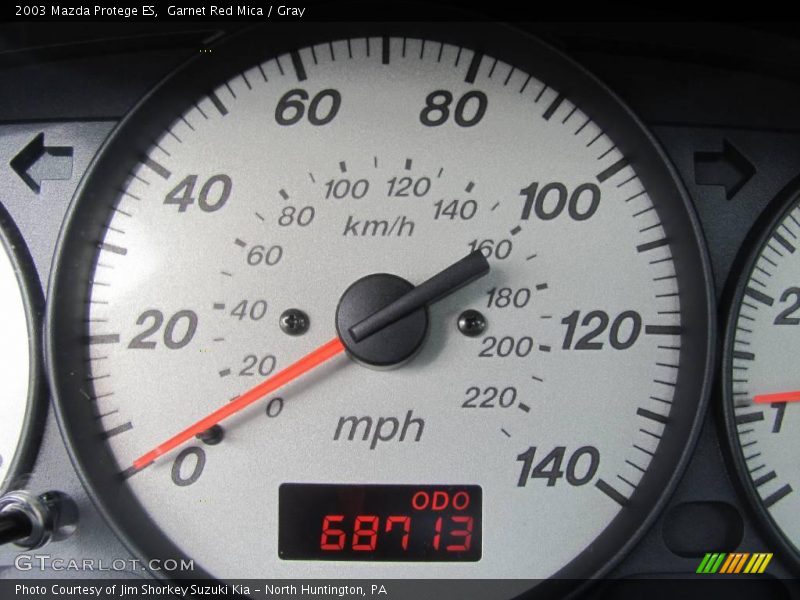Garnet Red Mica / Gray 2003 Mazda Protege ES