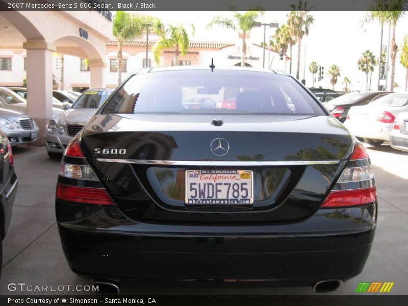 Black / Black 2007 Mercedes-Benz S 600 Sedan