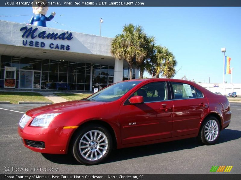 Vivid Red Metallic / Dark Charcoal/Light Stone 2008 Mercury Milan V6 Premier