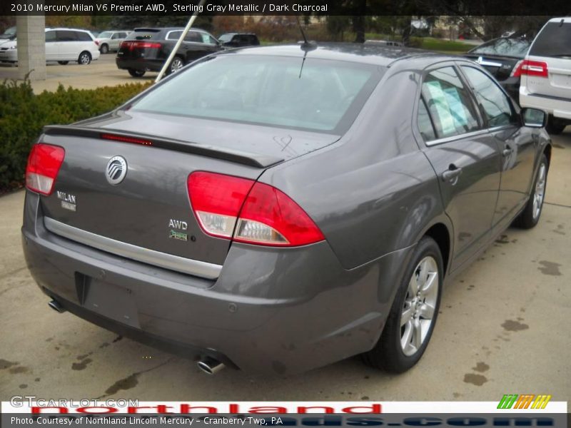 Sterling Gray Metallic / Dark Charcoal 2010 Mercury Milan V6 Premier AWD