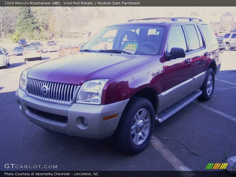 Vivid Red Metallic / Medium Dark Parchment 2004 Mercury Mountaineer AWD