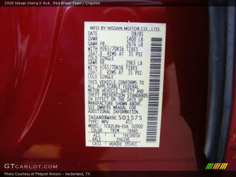 Red Brawn Pearl / Graphite 2006 Nissan Xterra X 4x4