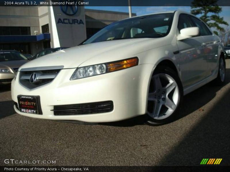 White Diamond Pearl / Camel 2004 Acura TL 3.2