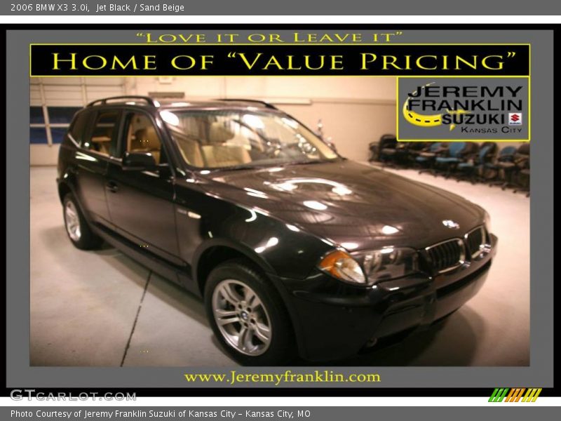 Jet Black / Sand Beige 2006 BMW X3 3.0i