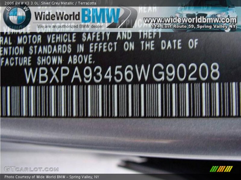 Silver Grey Metallic / Terracotta 2006 BMW X3 3.0i