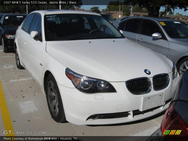 Alpine White / Black 2007 BMW 5 Series 525i Sedan