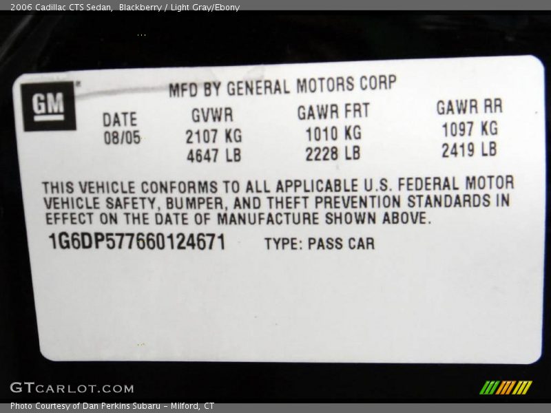 Blackberry / Light Gray/Ebony 2006 Cadillac CTS Sedan