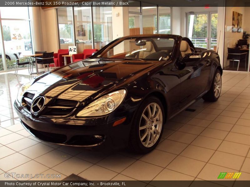 Capri Blue Metallic / Black 2006 Mercedes-Benz SLK 350 Roadster