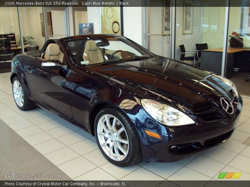 Capri Blue Metallic / Black 2006 Mercedes-Benz SLK 350 Roadster