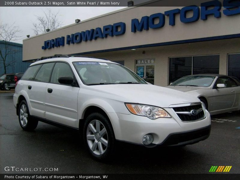 Satin White Pearl / Warm Ivory 2008 Subaru Outback 2.5i Wagon