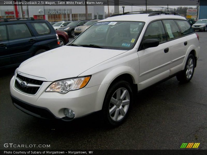 Satin White Pearl / Warm Ivory 2008 Subaru Outback 2.5i Wagon