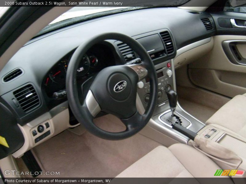 Satin White Pearl / Warm Ivory 2008 Subaru Outback 2.5i Wagon