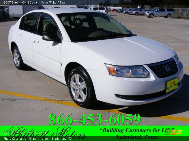 Polar White / Tan 2007 Saturn ION 2 Sedan