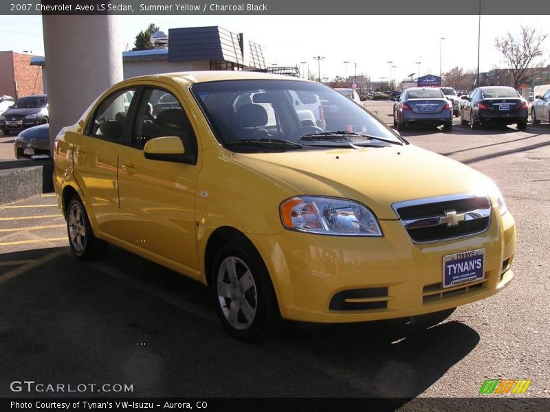 Summer Yellow / Charcoal Black 2007 Chevrolet Aveo LS Sedan