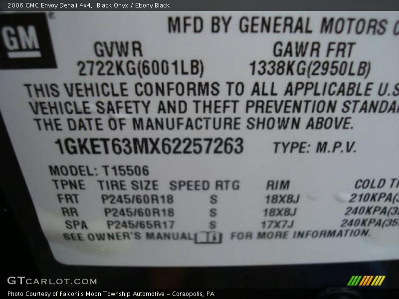 Black Onyx / Ebony Black 2006 GMC Envoy Denali 4x4