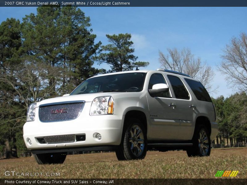 Summit White / Cocoa/Light Cashmere 2007 GMC Yukon Denali AWD