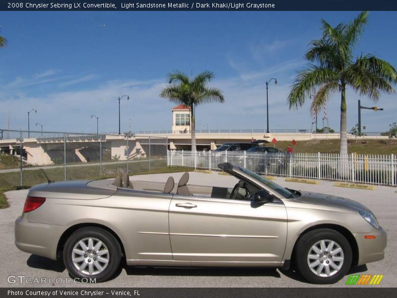 Light Sandstone Metallic / Dark Khaki/Light Graystone 2008 Chrysler Sebring LX Convertible