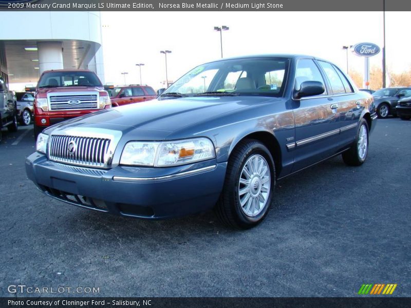Norsea Blue Metallic / Medium Light Stone 2009 Mercury Grand Marquis LS Ultimate Edition