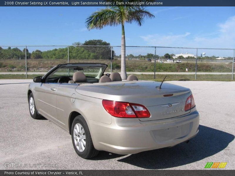 Light Sandstone Metallic / Dark Khaki/Light Graystone 2008 Chrysler Sebring LX Convertible