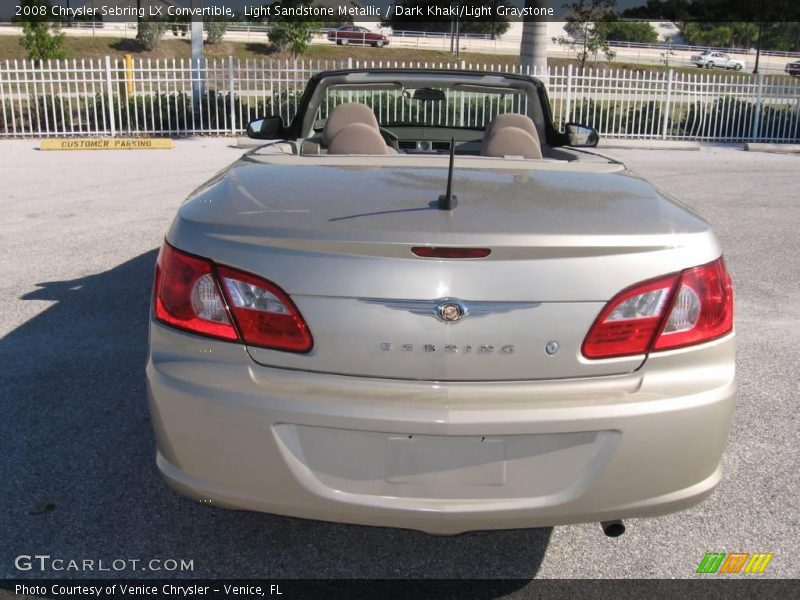 Light Sandstone Metallic / Dark Khaki/Light Graystone 2008 Chrysler Sebring LX Convertible