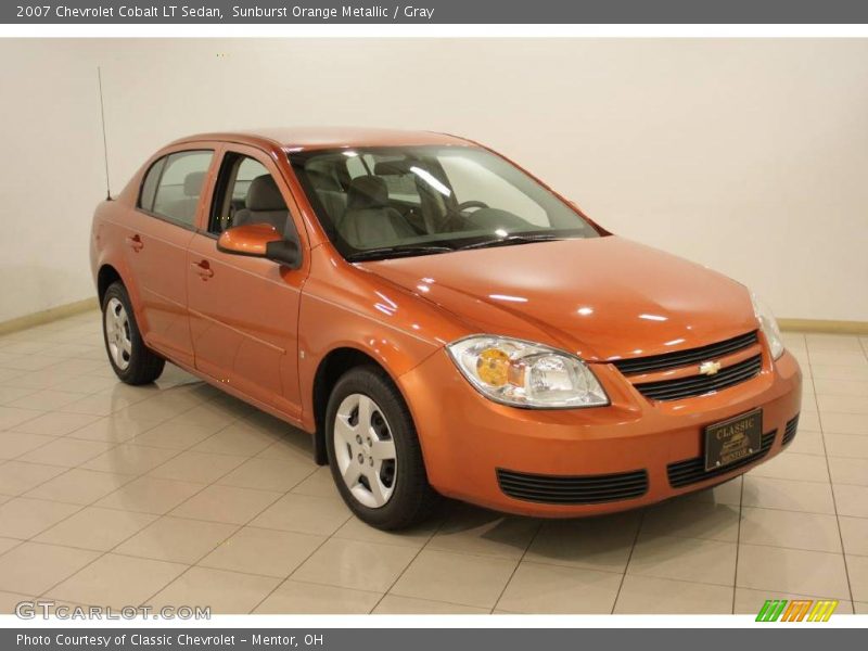 Sunburst Orange Metallic / Gray 2007 Chevrolet Cobalt LT Sedan