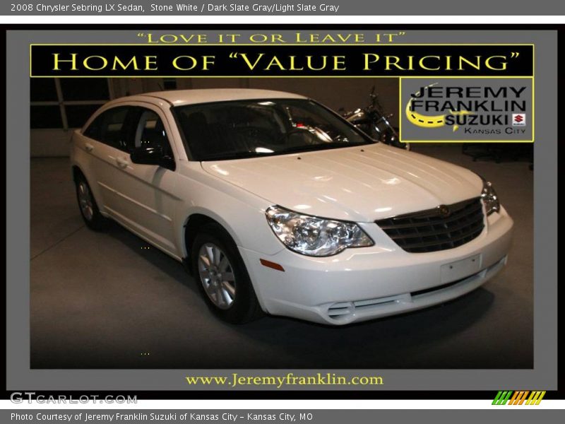 Stone White / Dark Slate Gray/Light Slate Gray 2008 Chrysler Sebring LX Sedan