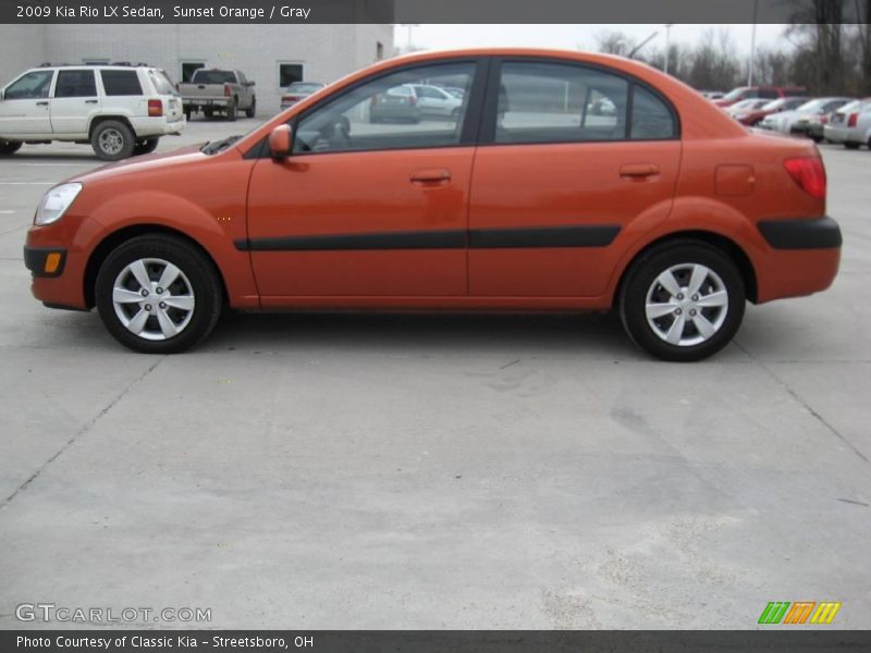 Sunset Orange / Gray 2009 Kia Rio LX Sedan