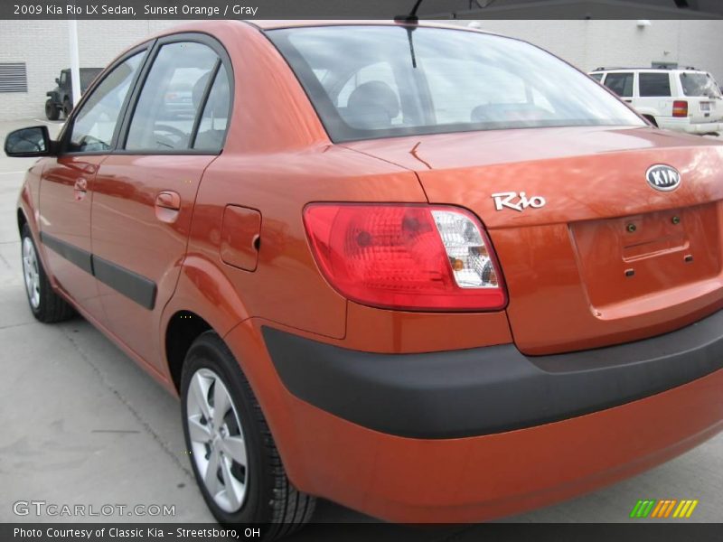 Sunset Orange / Gray 2009 Kia Rio LX Sedan