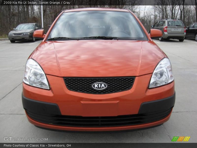 Sunset Orange / Gray 2009 Kia Rio LX Sedan