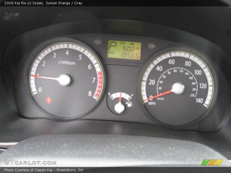 Sunset Orange / Gray 2009 Kia Rio LX Sedan