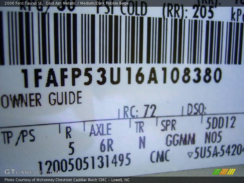 Gold Ash Metallic / Medium/Dark Pebble Beige 2006 Ford Taurus SE