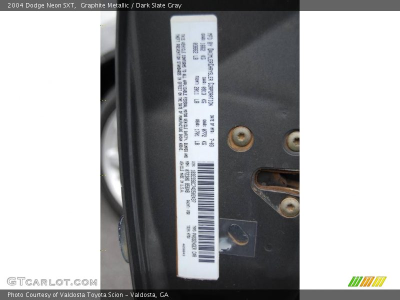 Graphite Metallic / Dark Slate Gray 2004 Dodge Neon SXT