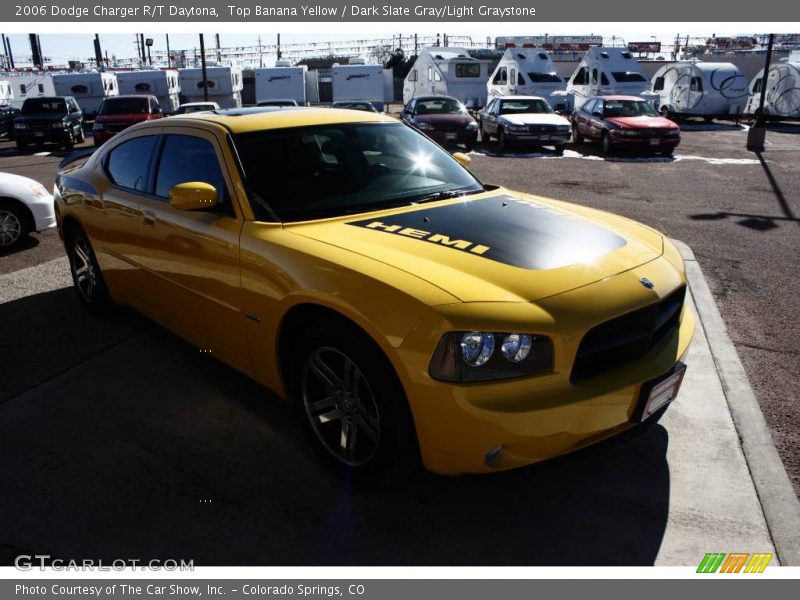 Top Banana Yellow / Dark Slate Gray/Light Graystone 2006 Dodge Charger R/T Daytona