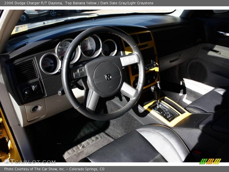 Top Banana Yellow / Dark Slate Gray/Light Graystone 2006 Dodge Charger R/T Daytona