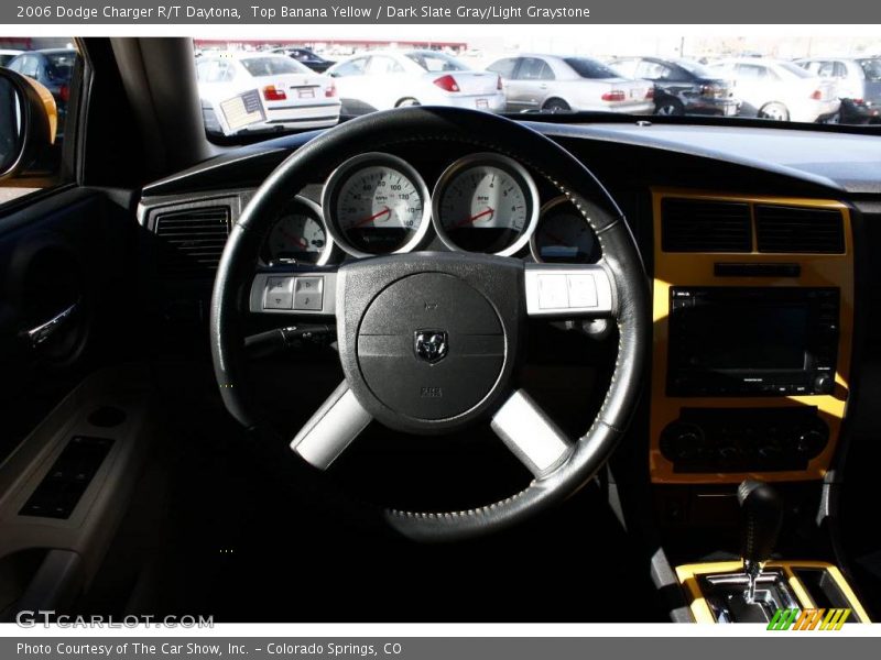 Top Banana Yellow / Dark Slate Gray/Light Graystone 2006 Dodge Charger R/T Daytona