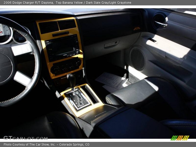 Top Banana Yellow / Dark Slate Gray/Light Graystone 2006 Dodge Charger R/T Daytona