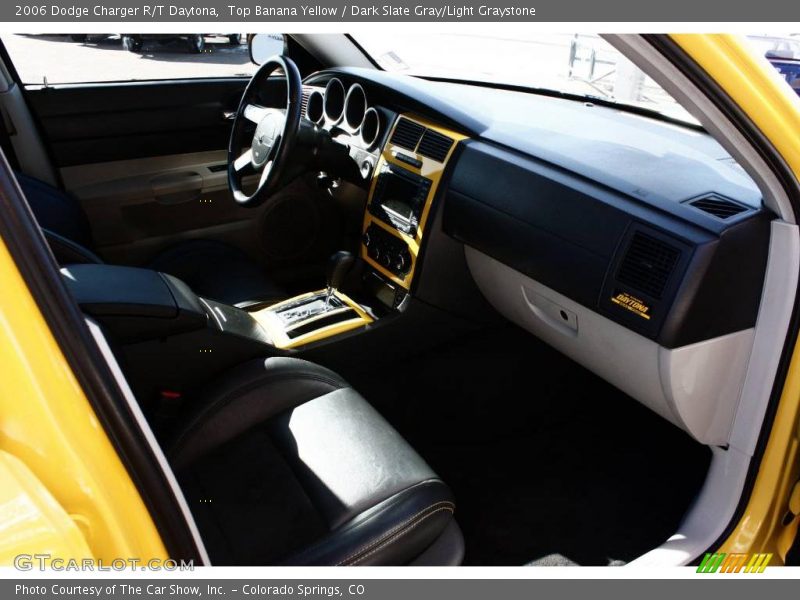 Top Banana Yellow / Dark Slate Gray/Light Graystone 2006 Dodge Charger R/T Daytona