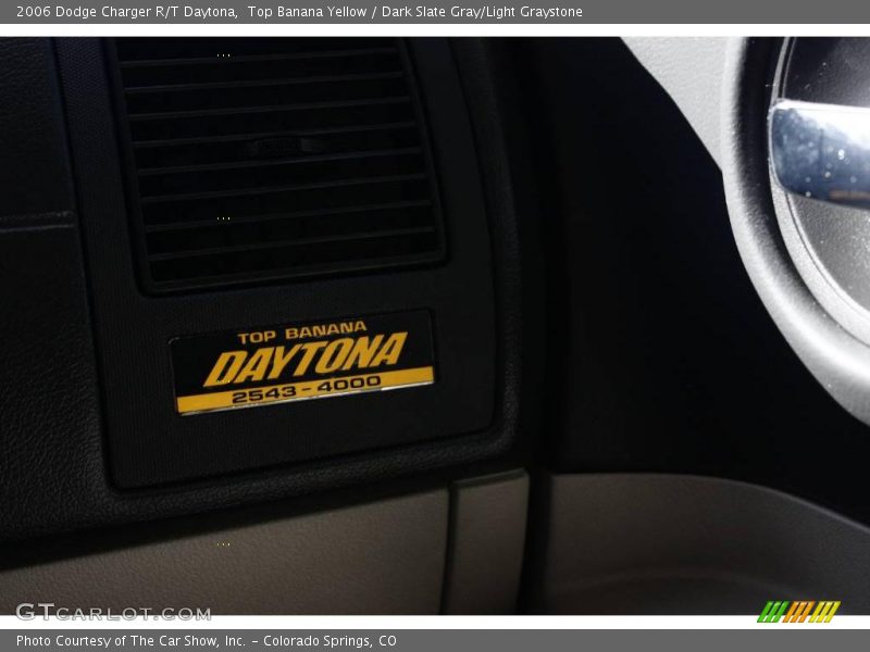 Top Banana Yellow / Dark Slate Gray/Light Graystone 2006 Dodge Charger R/T Daytona