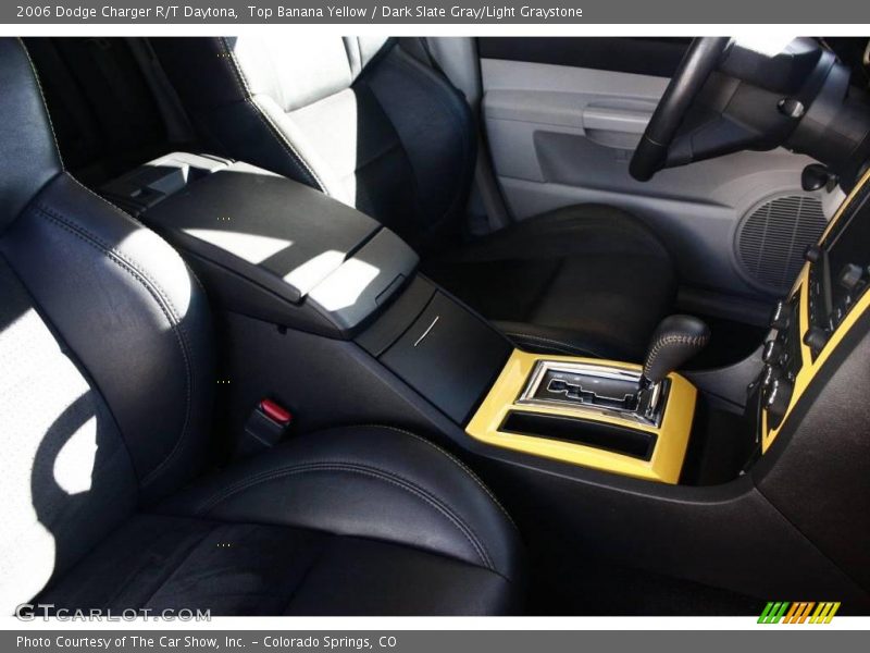 Top Banana Yellow / Dark Slate Gray/Light Graystone 2006 Dodge Charger R/T Daytona