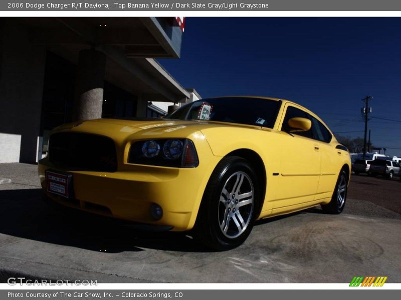 Top Banana Yellow / Dark Slate Gray/Light Graystone 2006 Dodge Charger R/T Daytona