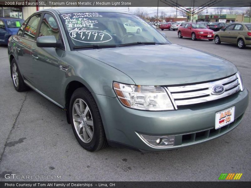 Titanium Green Metallic / Medium Light Stone 2008 Ford Taurus SEL